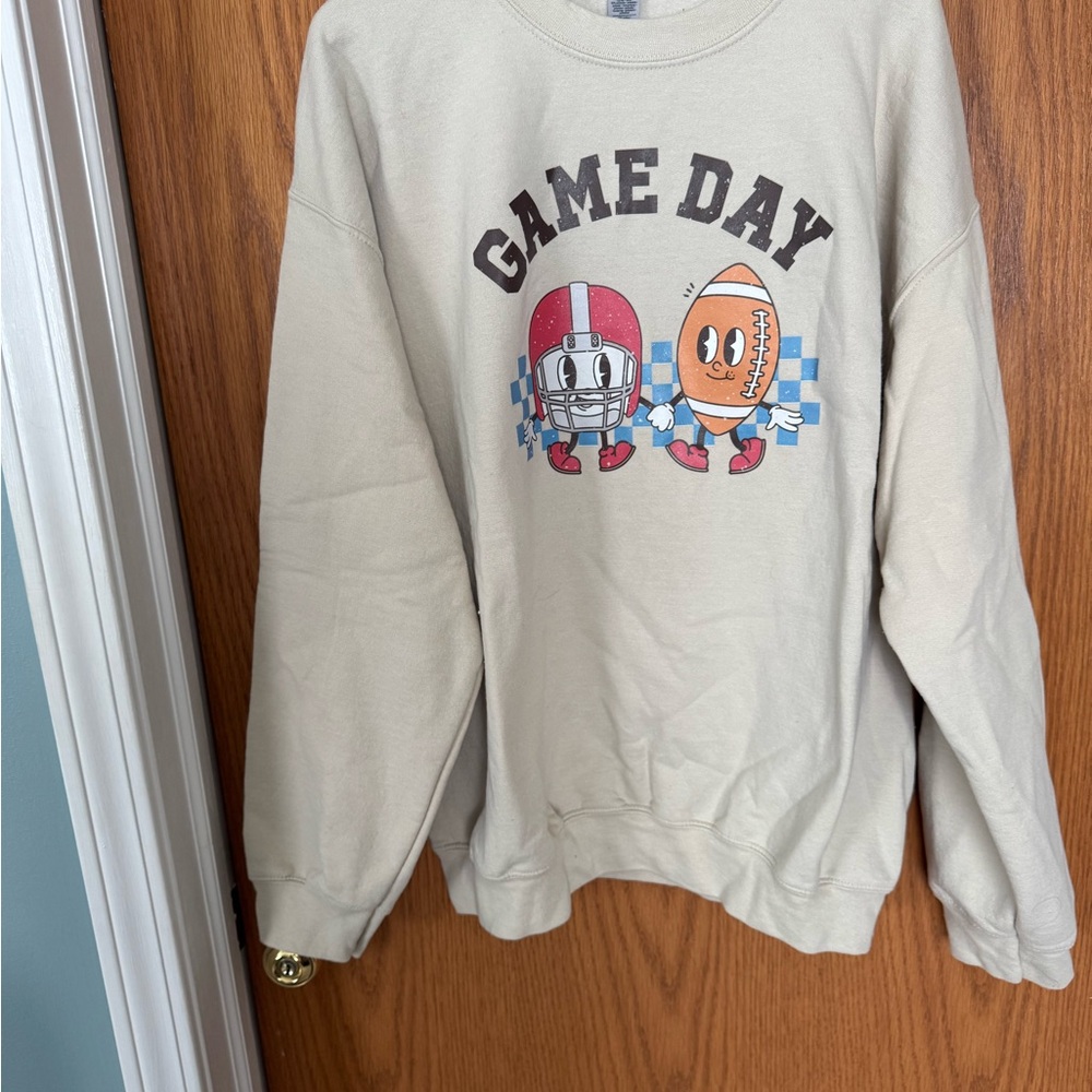 Large Gildan Heavy Blend Cream Sweatshirt